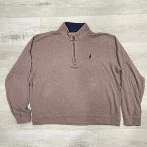 johnnie-O Brown Quarter-Zip Sweater